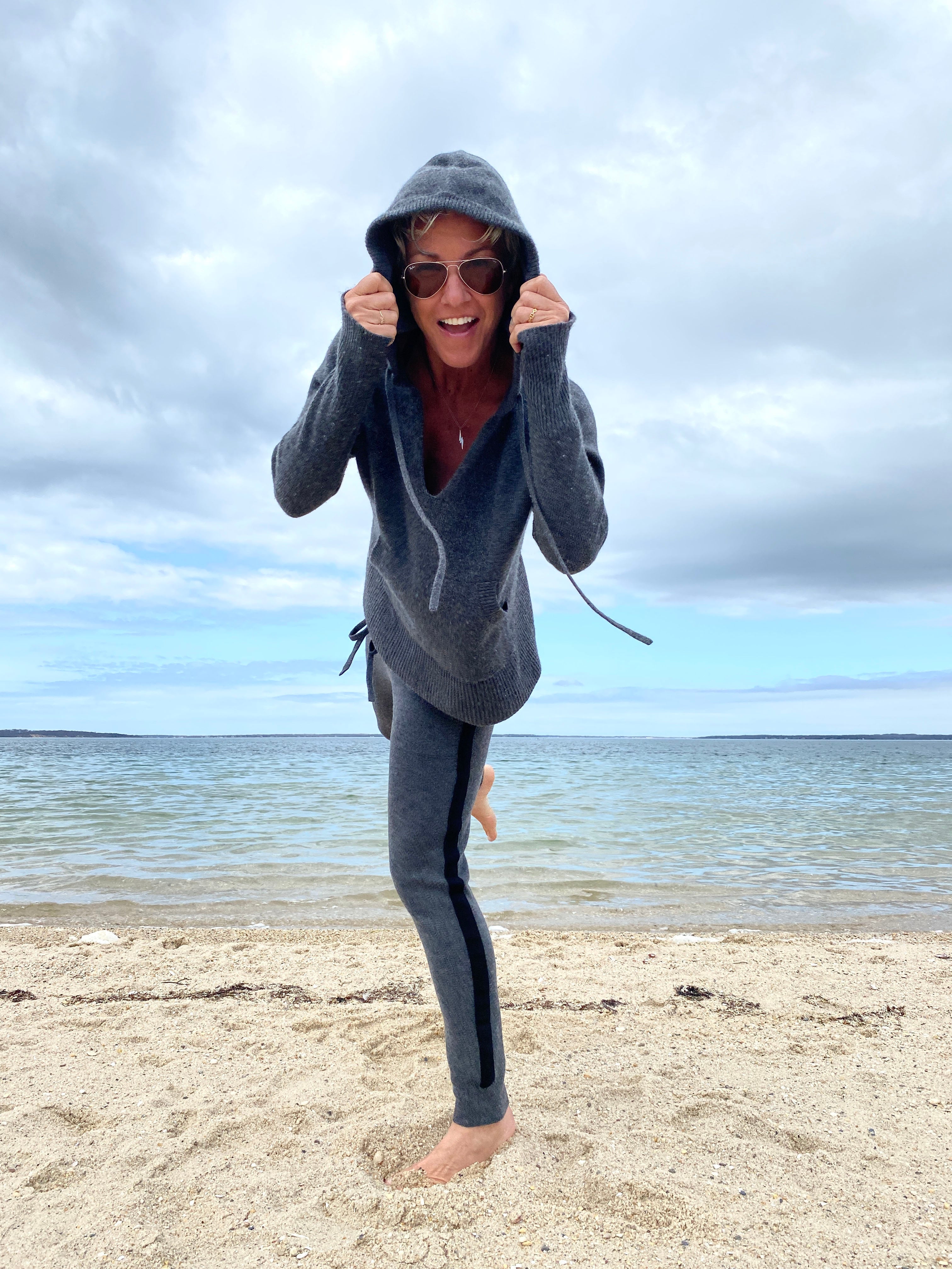 Grey and on sale blue malibu hoodie